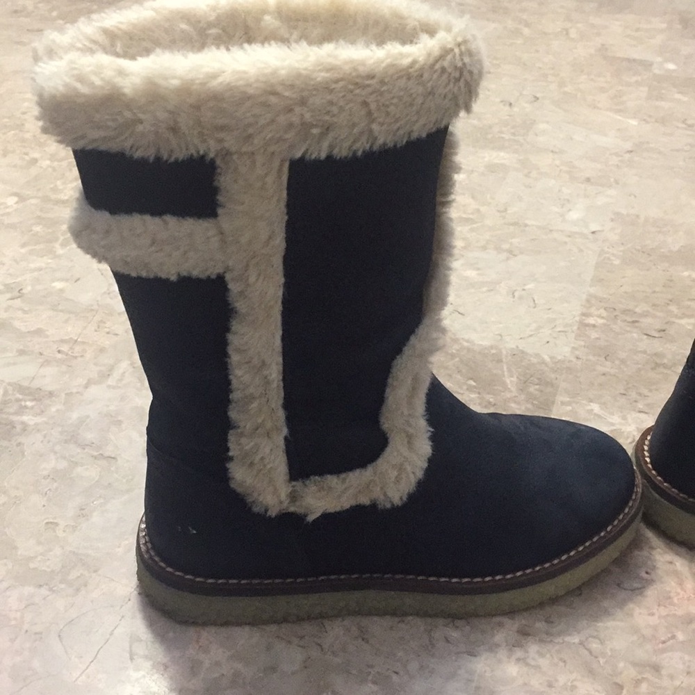 Blue girls knee high boots from Zara.
